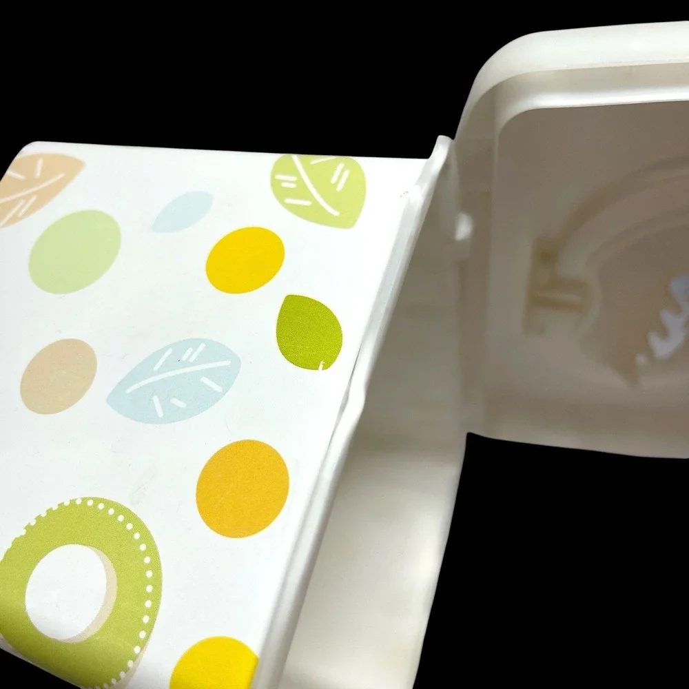 Vintage Huggies Baby Wipes Container EMPTY Plastic Tub Leaf Pattern Pop Up *Read